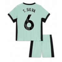Camisa de Futebol Chelsea Thiago Silva #6 Equipamento Alternativo Infantil 2023-24 Manga Curta (+ Calças curtas)